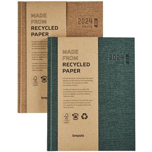 Brepols Agenda 2024 • Ecotiming • Gerecycleerd papier • Gebonden • 17,1 x 22 cm • Bruin