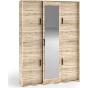 Stijlvolle kledingkast - Kledingkast met spiegel - Planken en ruimte om kleding op te hangen - 150 cm - Sonoma kledingkast