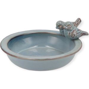 Daan Kromhout - Bird Bowl - Vogel drinkbak - Waterschaal - Vogelbad - Glazed Blue - 28x5cm - Keramiek