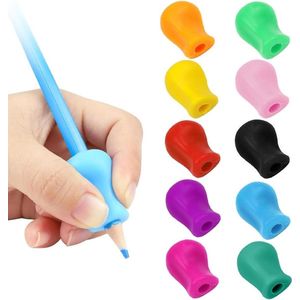 Ergonomic Pencil Grip for Children - 10 Pieces, Writing Aid for Posture Correction, Multi-Coloured