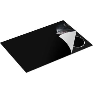 Chefcare Inductie Beschermer Chimpansee Aap op Zwart Achtergrond - 83x51,5 cm - Afdekplaat Inductie - Kookplaat Beschermer - Inductie Mat