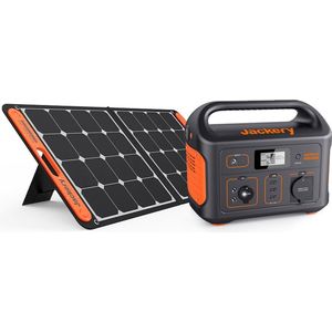 Jackery Explorer 500 met 100W Zonnepaneel - Jackery Powerstation met SolarSaga - Solar Panel gereedschapsaccu - kamperen - off-grid survival - 230V Power Station generator