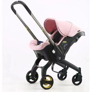 Kinderwagen - Babywagen - Wandelwagen - 4-in-1 - Opvouwbaar - Lichtgewicht Reisbuggy - Verstelbare Zitting - en Zonnescherm - Kinderen tot 20 kg - Roze