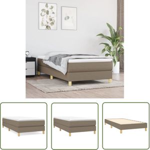 The Living Store Bedframe zonder matras 80x200 cm stof taupe - Boxspringframe - Bedframe - Tweepersoonsbed - Taupecolor - Houten Bedframe