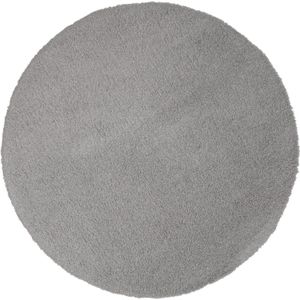 Rond vloerkleed - Tapijten Woonkamer - Hoogpolig - Sunset Grey - Grijs - 240 cm