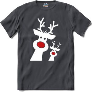 Kerst rendier buddy's - T-Shirt - Heren - Mouse Grey - Maat XL