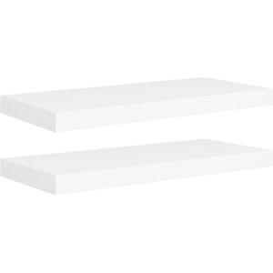 vidaXL Zwevende Wandschappen - Set van 2 - Wit Wandplank - Zwevende Wandplank - Houten Wandplank - Mdf Wandplank - Wit Wandplank