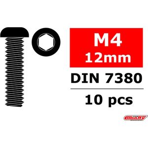 Team Corally - Staal schroeven M4 x 12mm - Laagbolkop binnenzeskant - 10 st