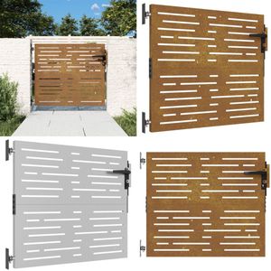 vidaXL Poort 85x100 cm vierkant cortenstaal - Poort - Poorten - Tuinpoort - Poortdeur