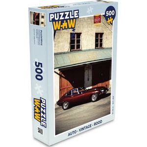 Puzzel Auto - Vintage - Rood - Legpuzzel - Puzzel 500 stukjes