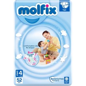 Molfix Premium Luiers Maat 4 Maxi (7-14 KG) Voordeel verpakking Maandbox - 624 luiers - Pampers - Ultra Absorberend, Huidvriendelijk, Perfecte Pasvorm