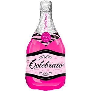 Champagne folie ballon roze 99 cm