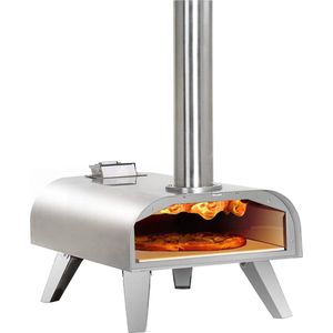 BIGHORN Pizza Pellet Oven - Pizza oven voor Buiten - Draagbaar - Opvouwbaar - RVS - 15KG - 460°