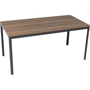 Furni24 Nova bureau, eettafel 120x80x75 cm, walnootdecor/ antraciet tafel