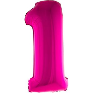 Folie ballon cijfer 1 Roze