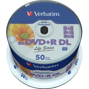 Verbatism DVD+R Double Layer Inkjet Printable 8x Life Series, 50pcs