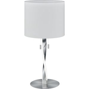LED Tafellamp - Tafelverlichting - Trion Ninda - E27 Fitting - 6W - Warm Wit 3000K - Rond - Mat Nikkel - Aluminium