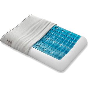 Anatomisch orthopedisch neksteun-hoofdkussen - HWS-gelkussen voor rug- en zijslapers - inclusief kussensloop - 66 x 42 x 07 cm - 1 stuk hoofdkussen nekklachten