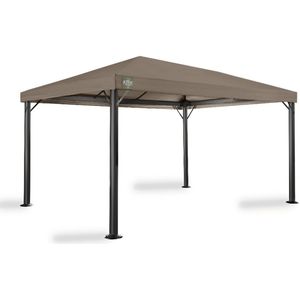 Tuinpaviljoen Europe Endurance | 3 x 4 m | PVC dak | Grizzly Outdoor | Taupe | 100% waterdicht | Inclusief zijwanden