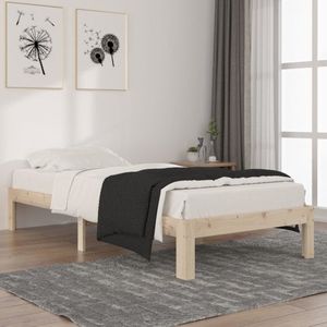 The Living Store Bedframe - Grenenhout - Eenpersoons - 203.5 x 93.5 x 30 cm - Stevige lattenbodem