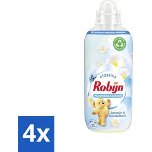 Robijn - Jasmijn & Sandelhout - Wasverzachter - Luxe Geurbeleving - 33 Wasbeurten - 825 ml - Voordeelverpakking - 4 stuks