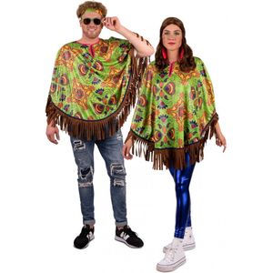 Poncho Mexicaanse Paisley hippie - Flower power festival thema feest carnaval