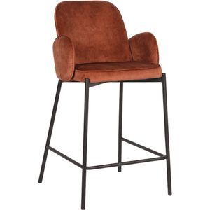 DOK 2 Jari Barkruk - Oranje - Velvet - Zithoogte 65 - Kruk -