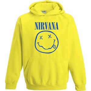 Nirvana Kids - Logo Trui met capuchon geel S - Polyester - Band merch, Bands