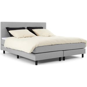 Maxi Boxspring Bellino vlak met gestoffeerd matras - 160 x 200 cm - lichtgrijs