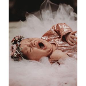 Glamour romper Roze 56 - Baby Cadeau - kraamcadeau - feestelijke outfit baby - kerst romper