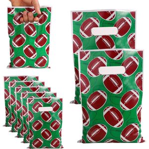 Voetbal Goodiebags - 50 Stuks Plastic Rugby Cadeautas Sportfeest Tassen voor Kinderen en Tieners