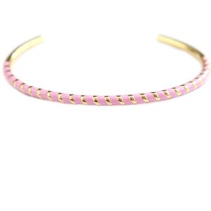 Gouden bangle stripe roze