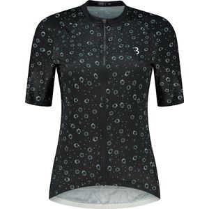 BBB Cycling DonnaFit R - Fietsshirt Dames Korte Mouwen - Duurzaam Wielrenshirt Dames - Black Floral - Maat XXL - BBW-413