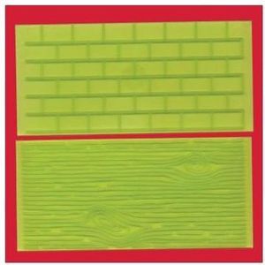 Set van 2 stempelmatjes / impression mats - hout / boomnerf en stenen muur - FMM