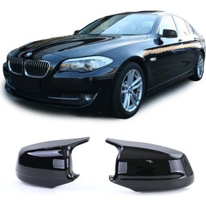 Bmw 5 Serie F10 F11 M5 Look 2010 t/m 2013 Hoogglans Pianolak Zwart Wing Spiegel Spiegelkappen