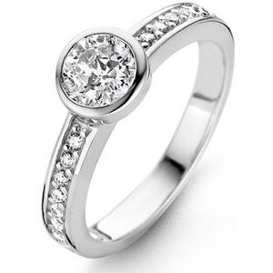 New Bling 9NB 0264 62 Zilveren ring - 100 facet zirkonia rond 7 mm - maat 62 - zilverkleurig