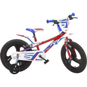 Dino R1 - Kinderfiets 14 Inch - van 3-5 Jaar - met Zijwieltjes - Jongensfiets Rood