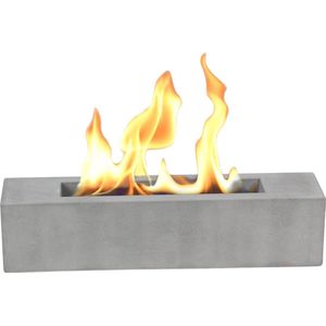 Vuurhaard Tafel - Tafelblad, vuurkorf, mini-bio-ethanol, draagbare beton, tafelblad, vuurschaal voor binnen en buiten, 38 x 8,5 x 8,5 cm