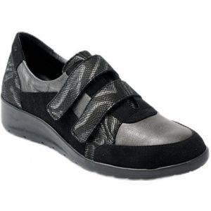 Leren krastrainers met comfortbreedte