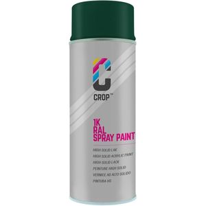 CROP Spuitbus RAL 6005 Mosgroen - Hoogglans - 400ml - Spuitbus verf Groen - 100% kleurecht - Sneldrogend - Binnen & Buiten - RAL6005