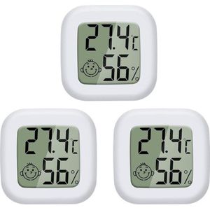 3 stuks - Mini LCD-thermometer Binnenhygrometer Digitale temperatuur Hoge precisie Draagbare vochtigheid -50C~70C 10-99%RH voor woonkamer Magazijn Babykamer Garderobe