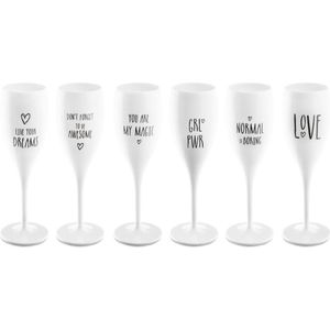 Koziol champagneglas - Cheers No.1 - set van 6 - assortiment