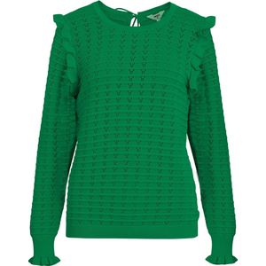 Object Objjasmin L/s Knit Pulloverd Truien & vesten Dames - Sweater - Hoodie - Vest- Groen - Maat XS