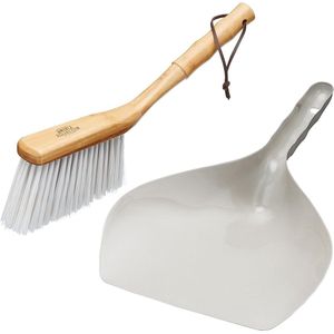 Traditionele Stofpan en Borstel Set - Living Nostalgie, hoornemmer met handvat