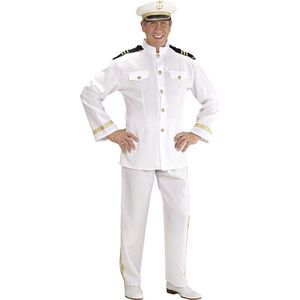 Widmann - Kapitein & Matroos & Zeeman Kostuum - Kapitein Love Boat Kostuum Man - wit / beige - Small - Carnavalskleding - Verkleedkleding