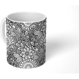 Mok - Koffiemok - Mandala - Zentangle - Patroon - Mokken - 350 ML - Beker - Koffiemokken - Theemok