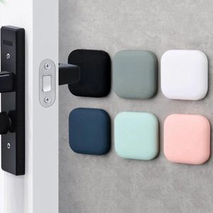 Zwart Vierkant - Siliconen Deurstopper - Stoot rubber - Muurbescherming - Deurklink - Deurbeschermer - Zelfklevend
