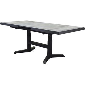 Venezia uitschuifbare lounge-diningtafel in hoogte verstelbaar 143-183x88xH51-H75 cm antraciet