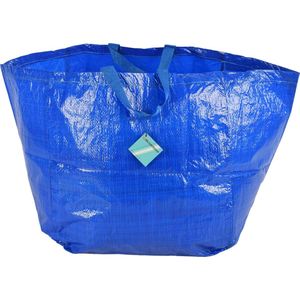 Stevige Kunststof Boodschappentas - Jumbo - 60L - Blauw - 37x40x41cm - Grote Shopper & Opbergtas