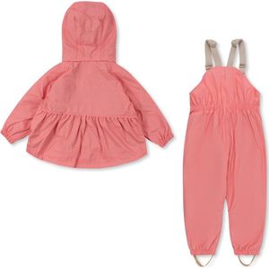 Konges Slojd Rainy Palme regenpak set Strawberry pink - Regenjas - Regenbroek - Thermo voering - Maat 5-6 jaar